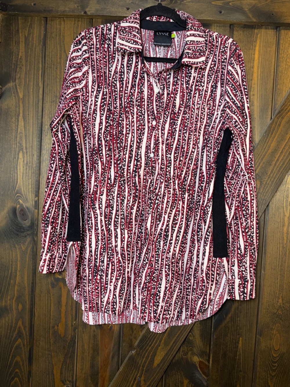 LYSSE Red & White Printed Button-Up Shirt